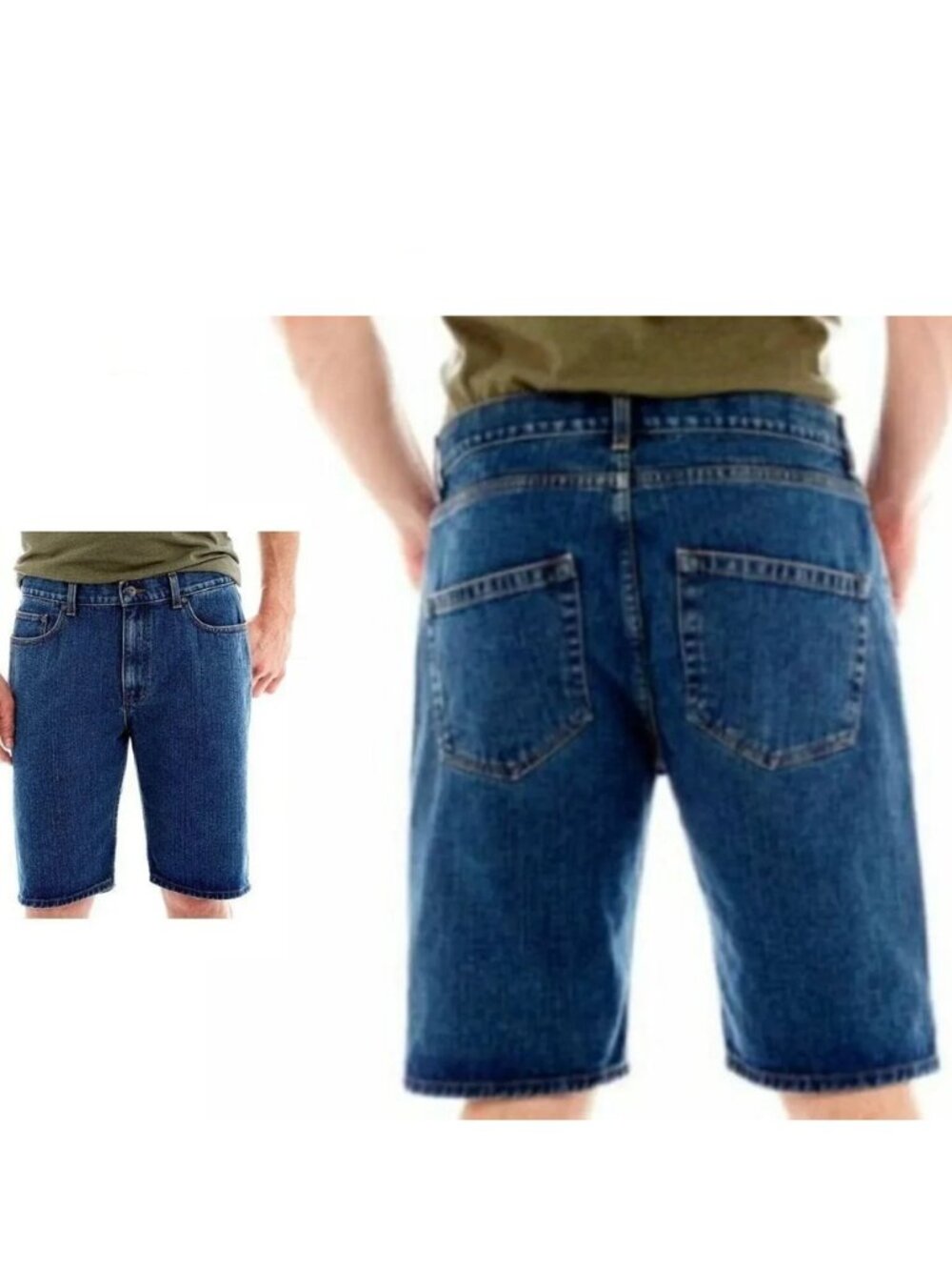 Men's Denim Shorts St John's Bay Straight Fit 5 Pockets size 44 NEW